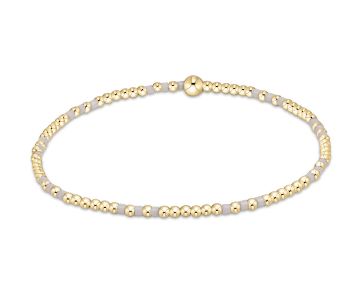 Hope Joy Pattern 2mm Bead Bracelet - white