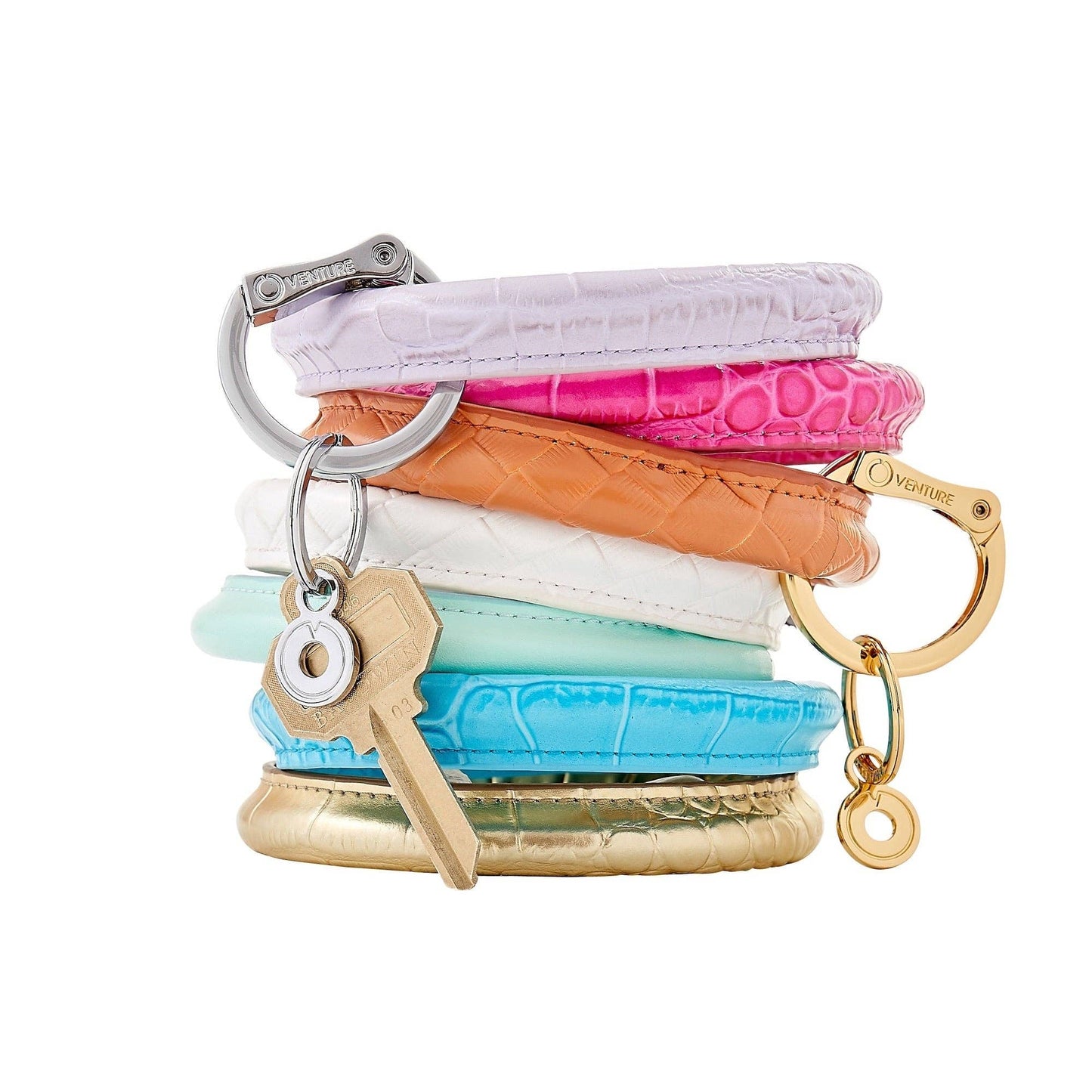 Leather Big O® Key Ring - Marshmello Basketweave