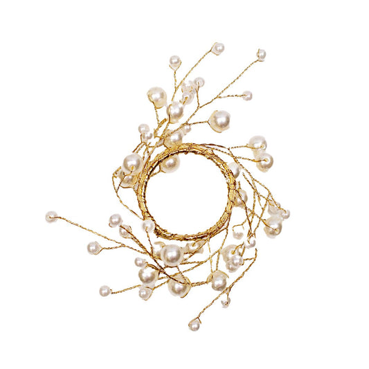 Pearl Napkin Ring Pearl/Gold 5"