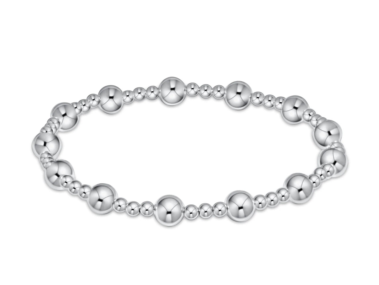 Extends Classic Sincerity Pattern 6mm Bead Bracelet- Sterling