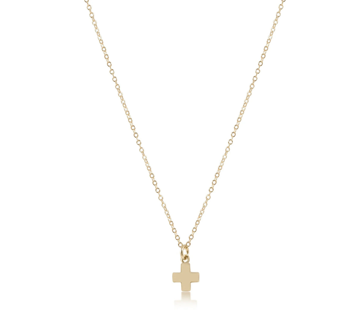 16" necklace gold - signature cross small gold charm