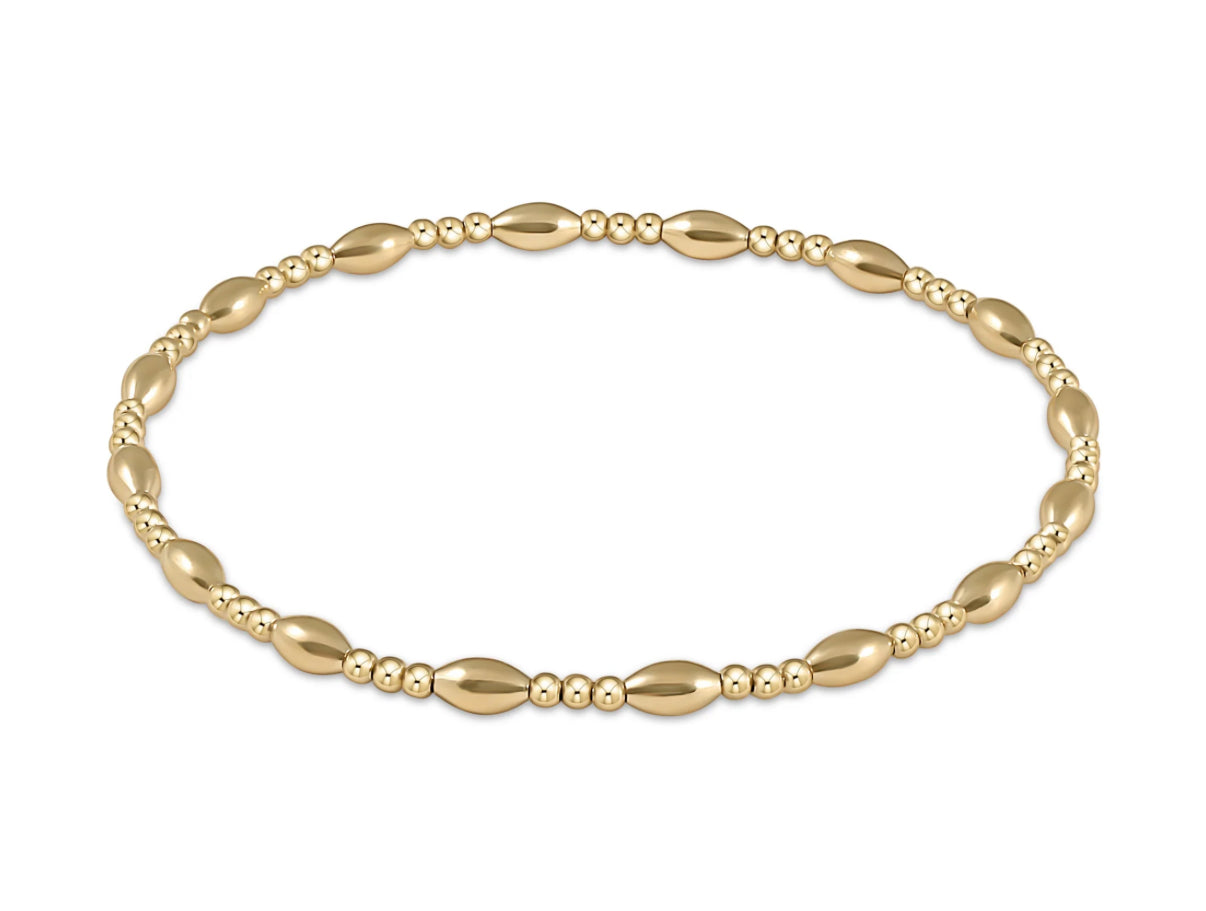 Harmony Sincerity Pattern 2mm Bead Bracelet- Gold