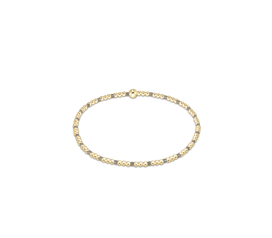 Hope Sincerity Pattern 2mm Bead Bracelet- Milkshake