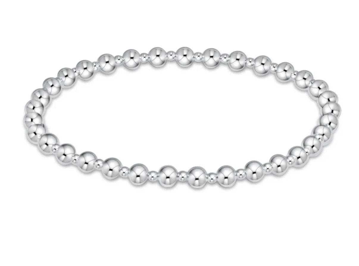 Classic Grateful Pattern 4mm Bead Bracelet - Sterling