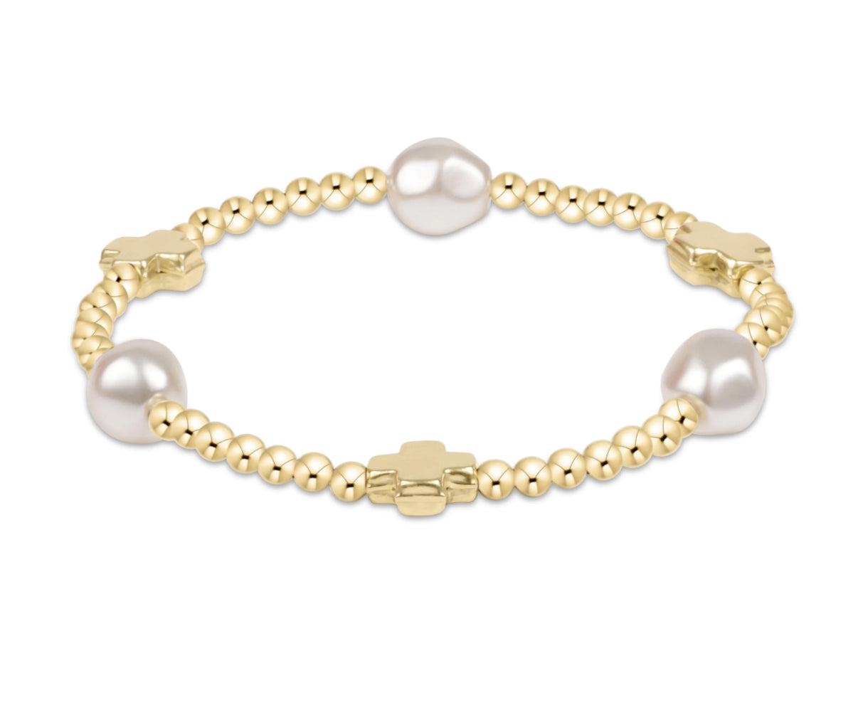Signature Cross Admire Pearl 3mm Bead Bracelet