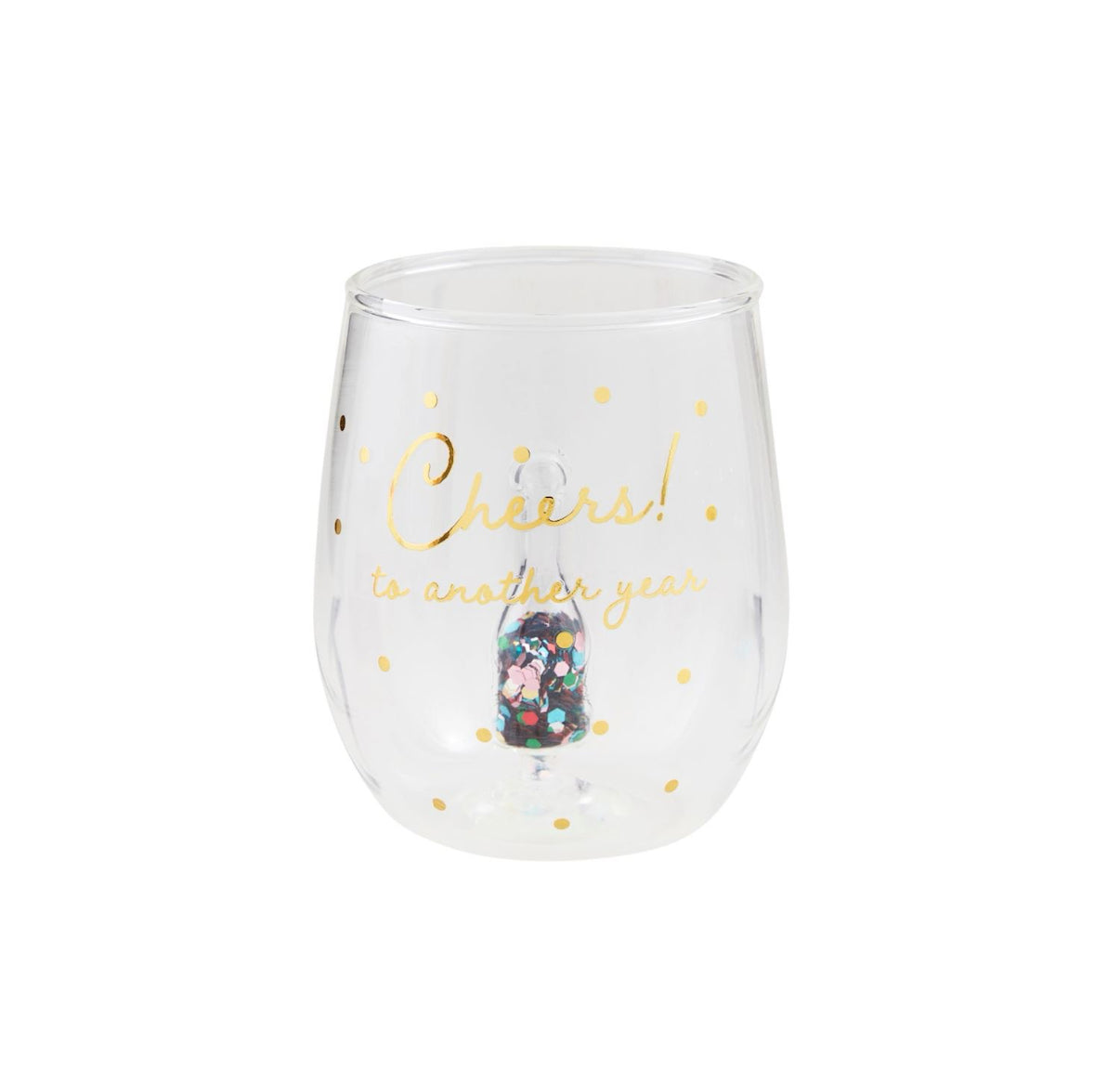 Cheers Glitter Wine Glass