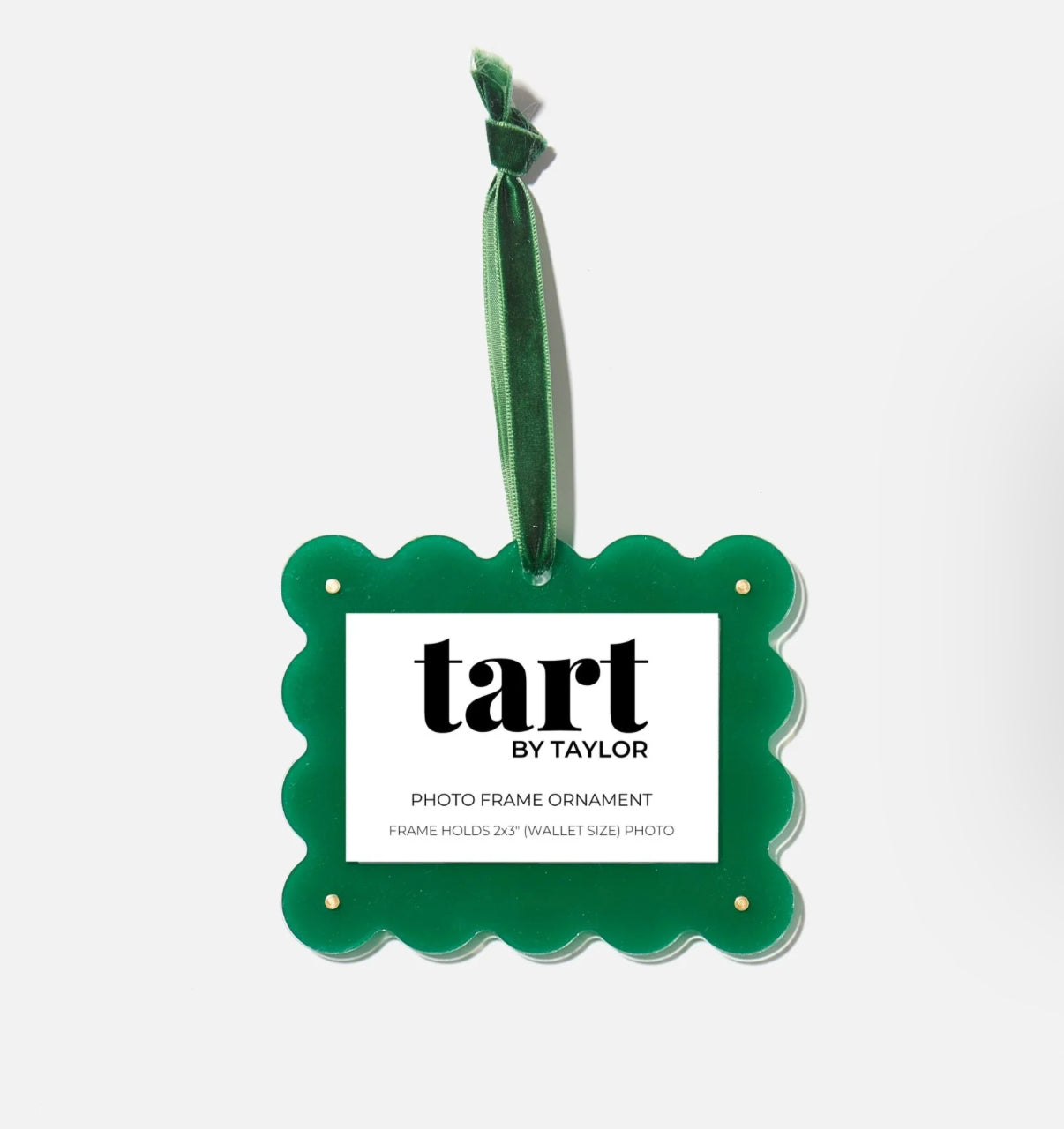 Scalloped Frame Ornament - Green