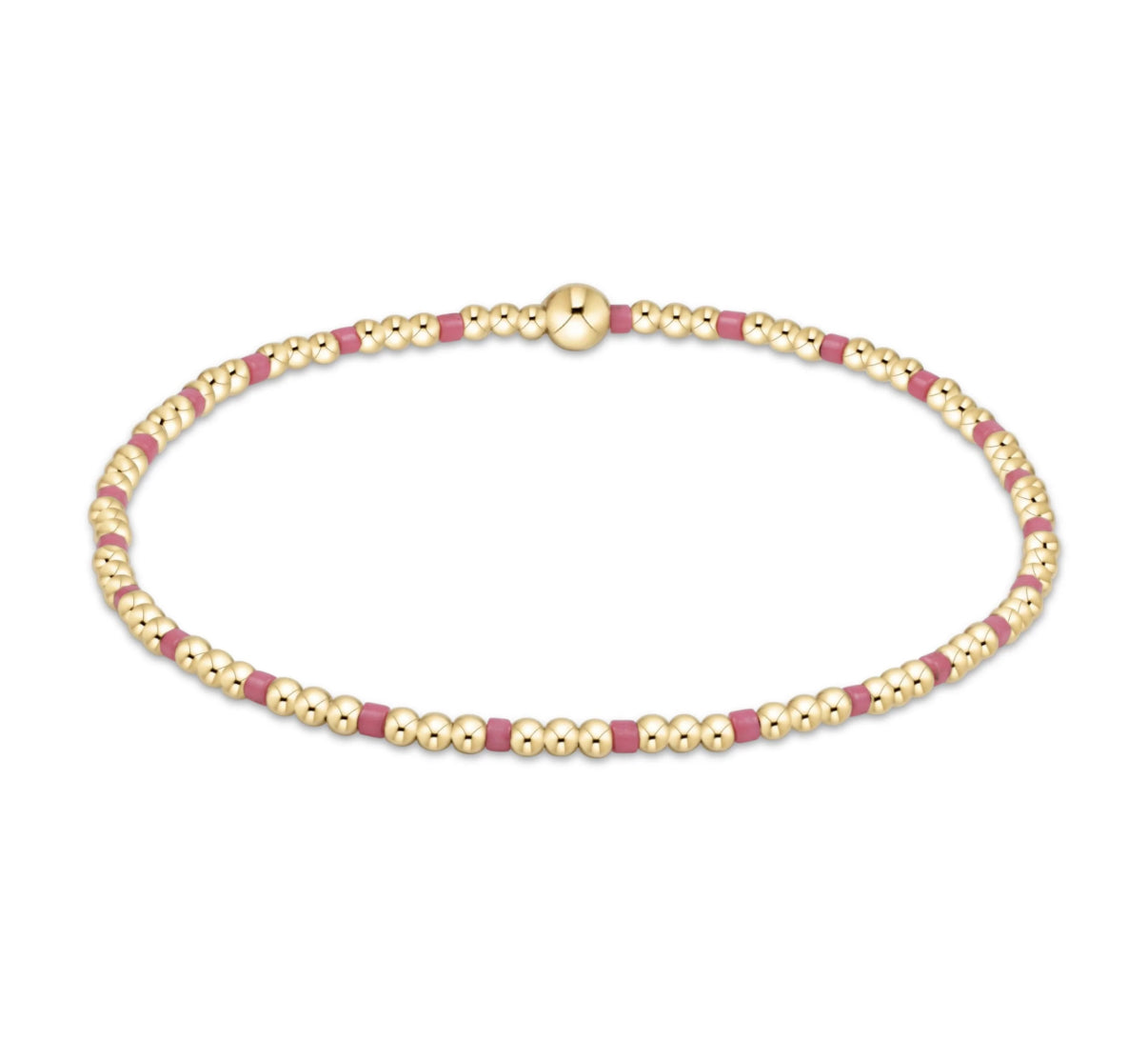 Hope Sincerity Pattern 2mm Bead Bracelet - bright pink