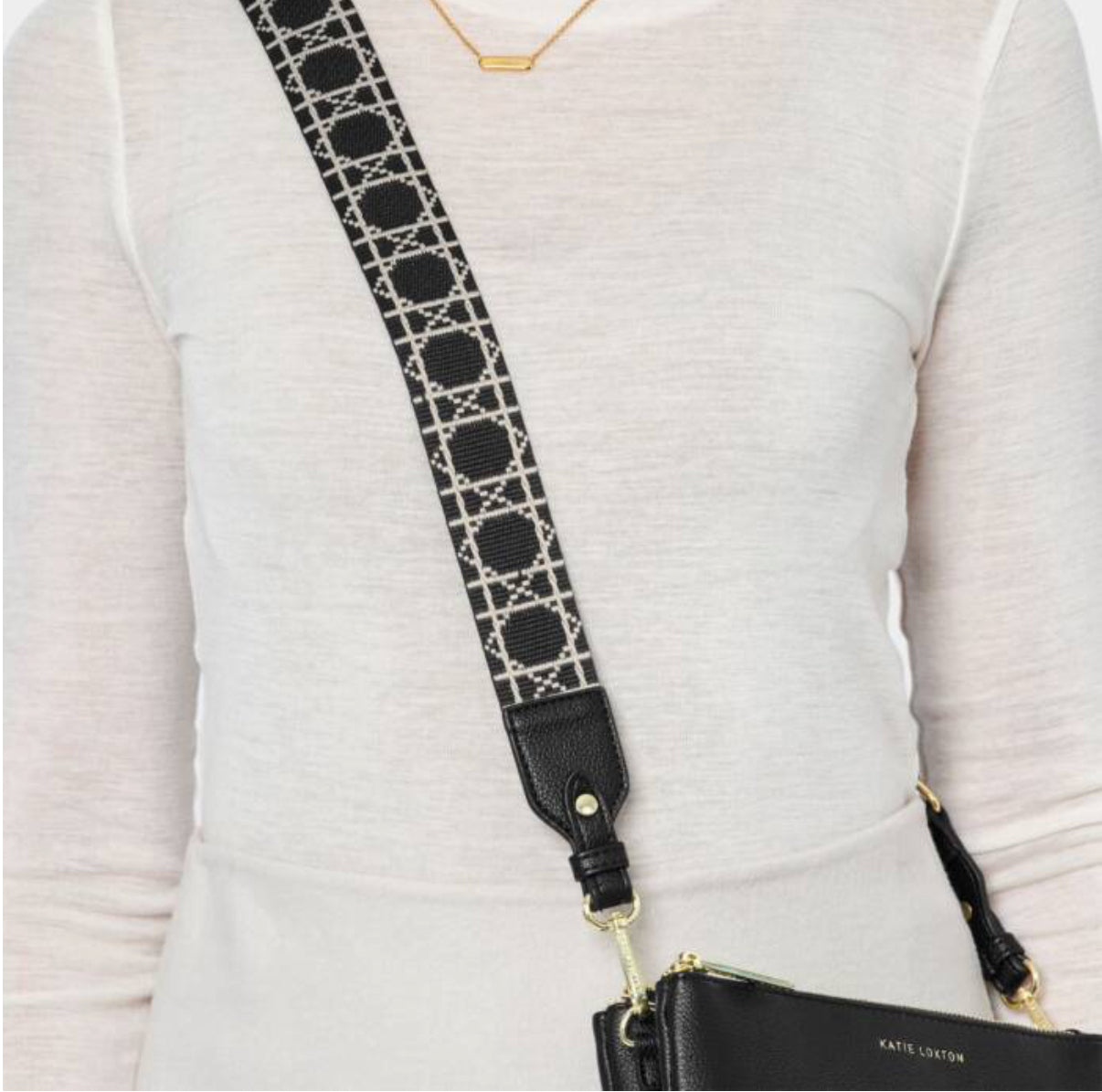 Canvas Strap- Geometric Black