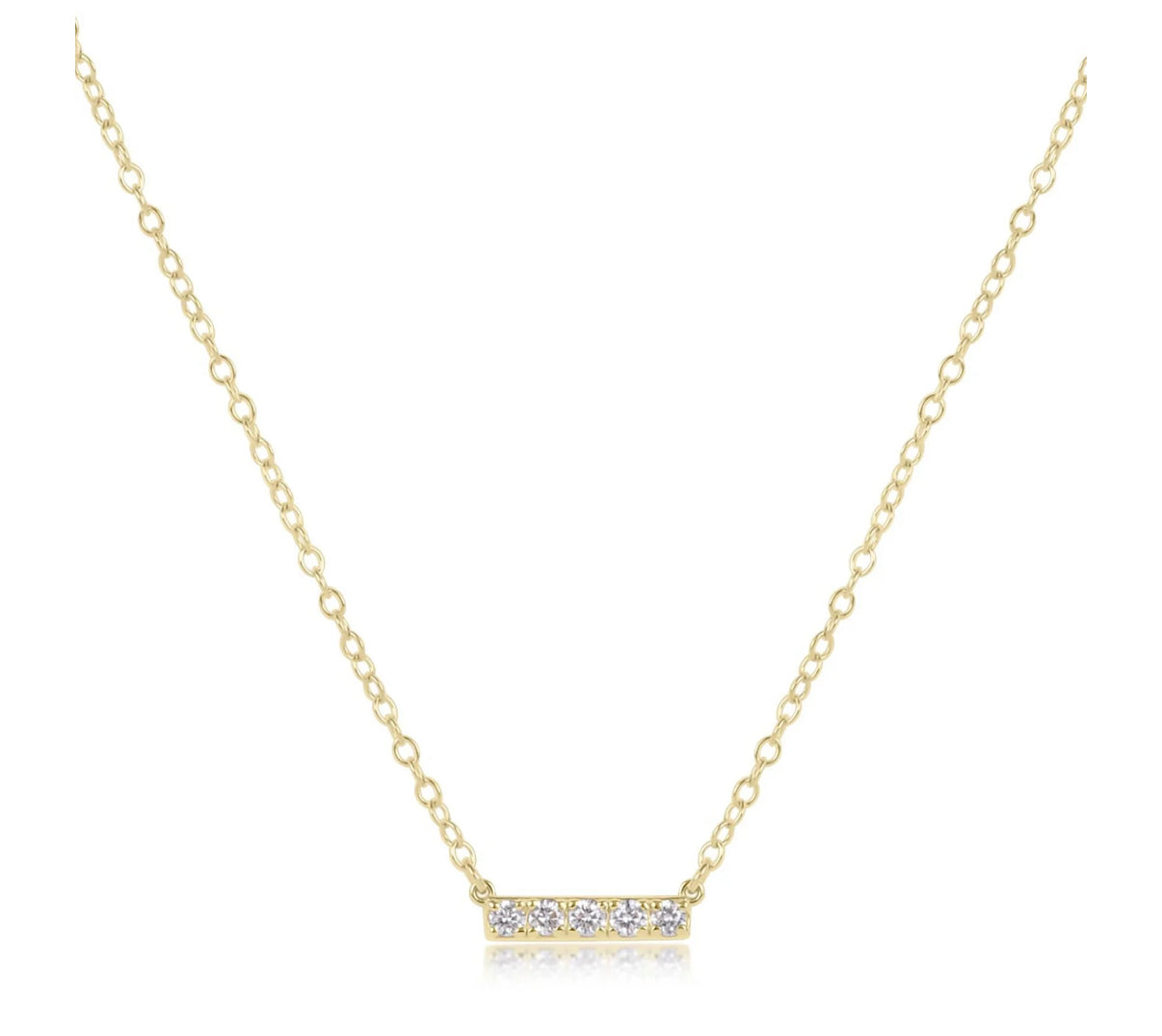 14kt Gold & Diamond Significance Bar Necklace- Five