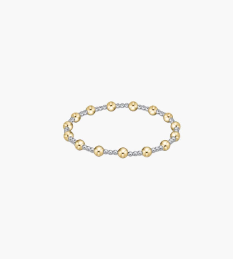 Classic Sincerity Pattern 5mm Bead Bracelet - Mixed Metal
