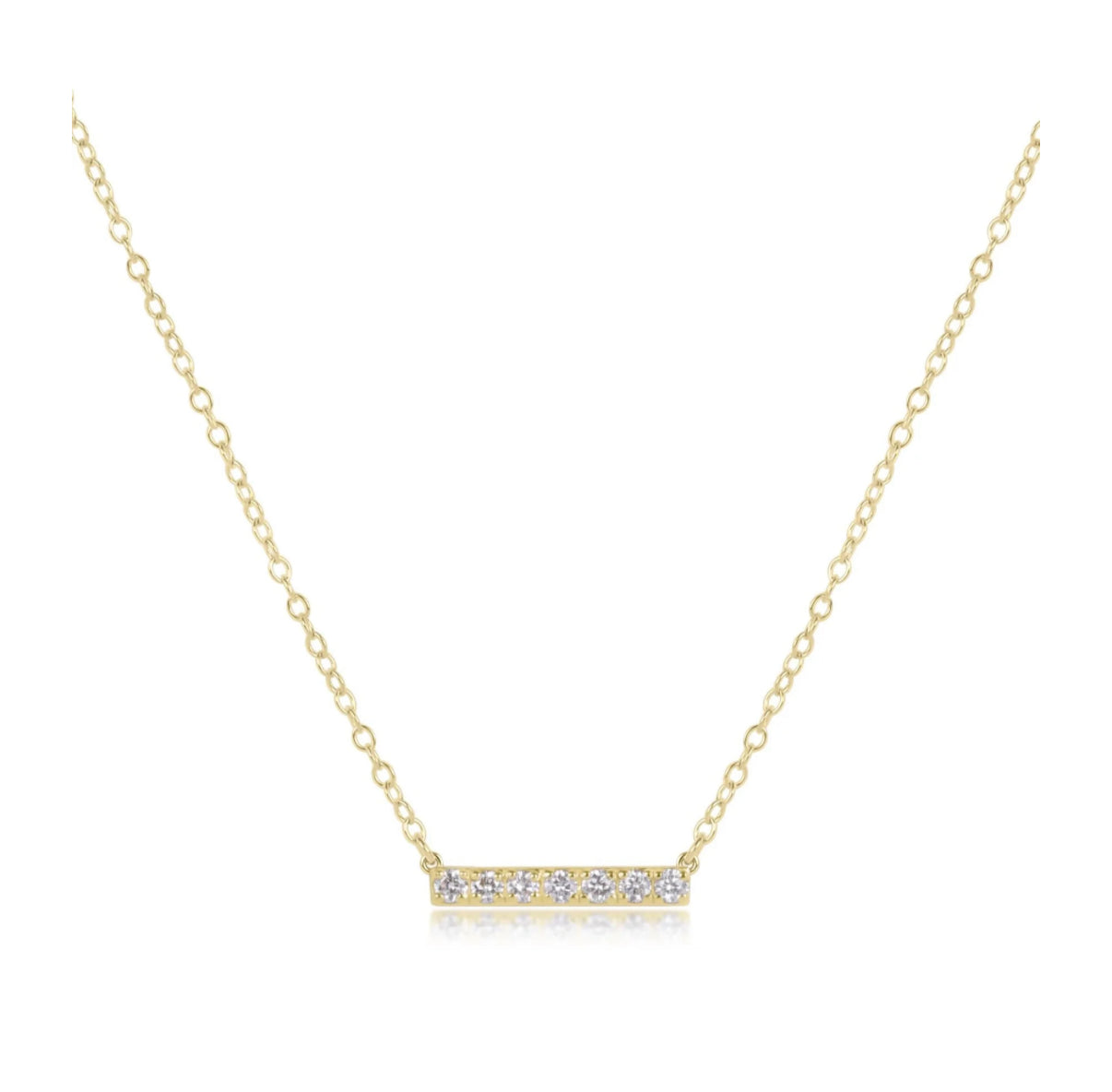 14kt Gold & Diamond Significance Bar Necklace- Seven