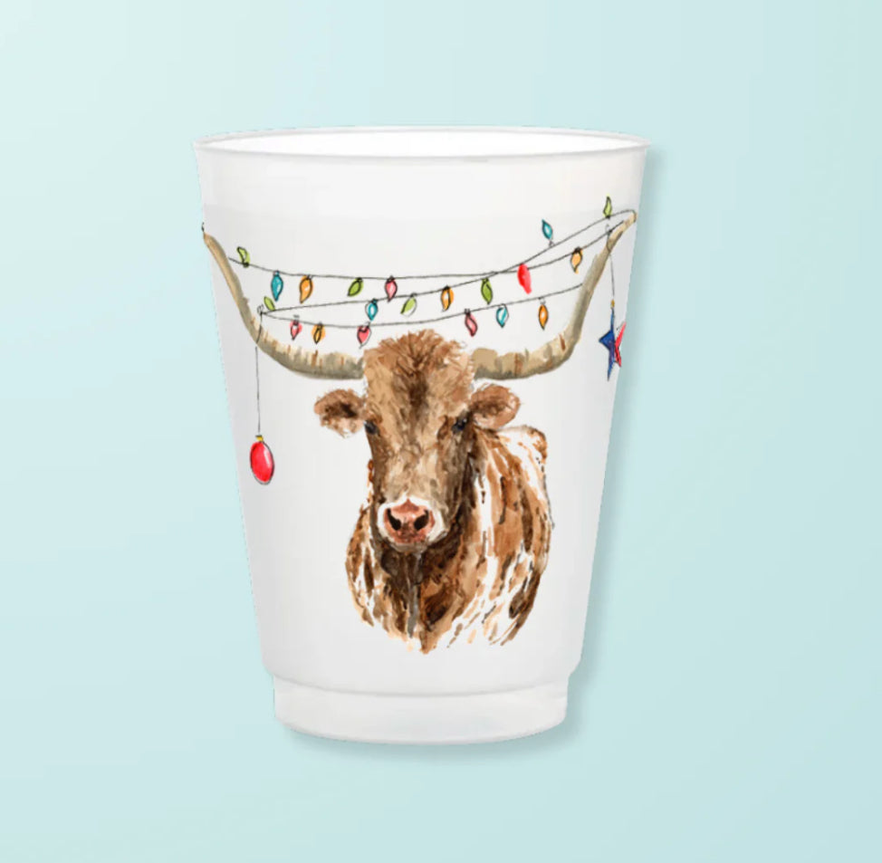 Longhorn Christmas Frosted Cups