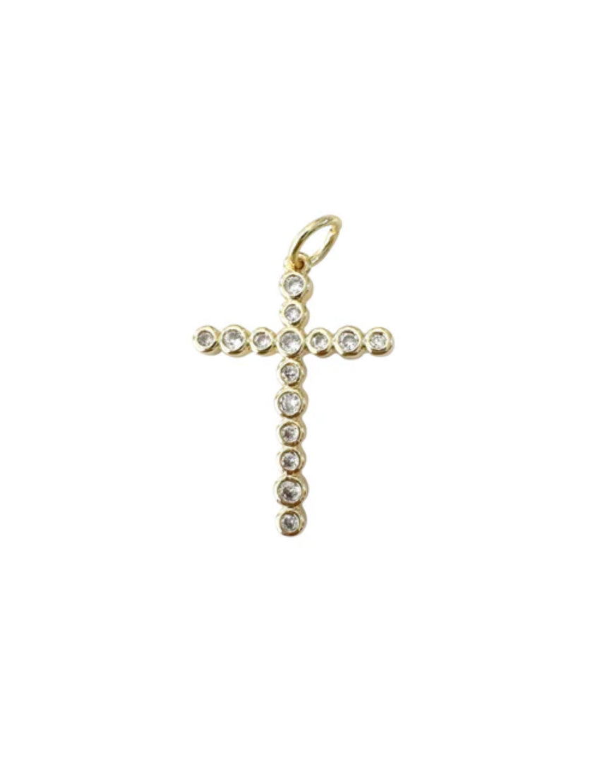 Bezel Cross Charm