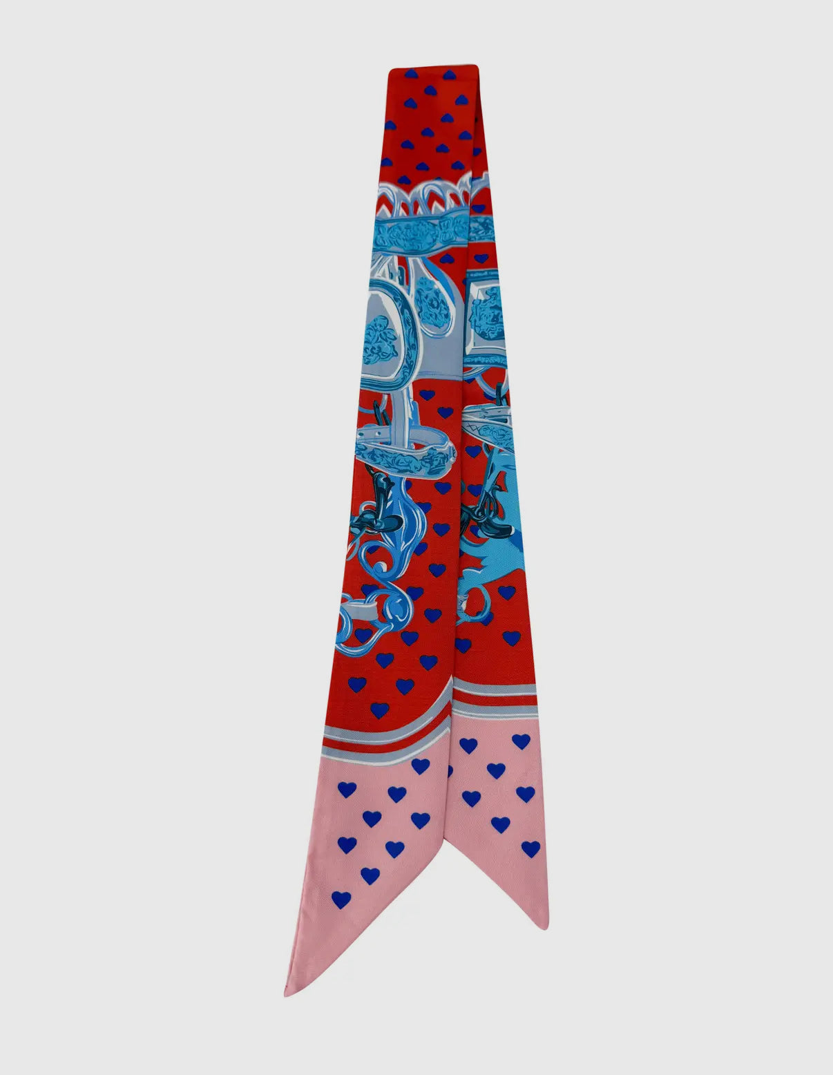 The Scarf- Red & Blue Heart S55