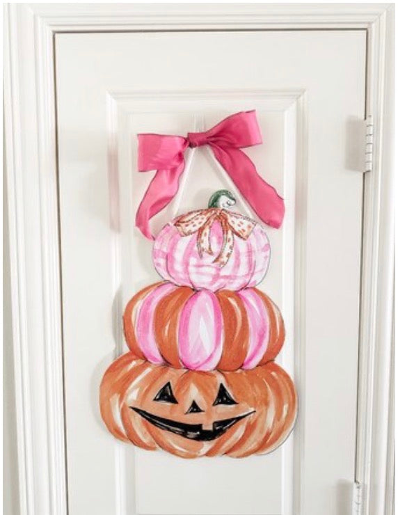 Beck’s Pink Pumpkin Stack PVC Door Hanger