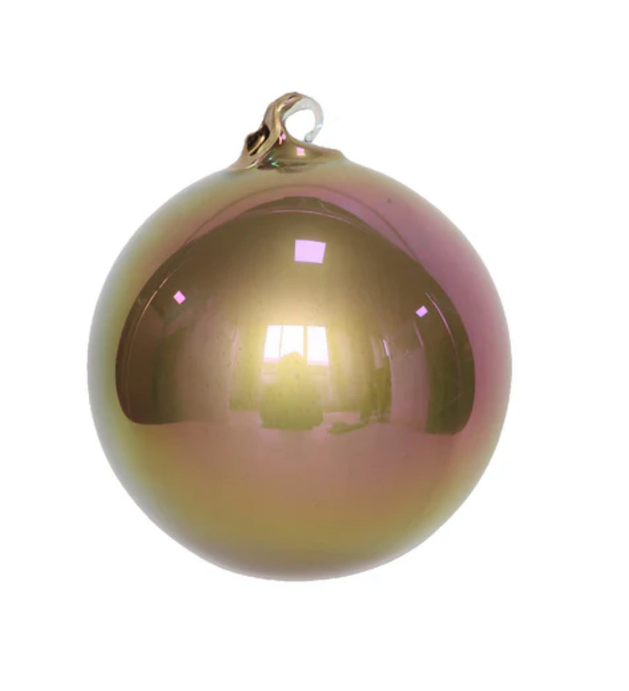 Pearlescent Glass Ornament- Gold 6”