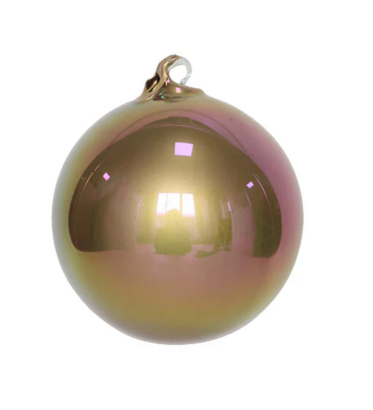 Pearlescent Glass Ornament- Gold 6”