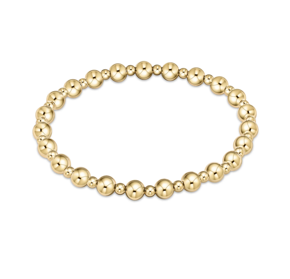 Classic Grateful Pattern 5mm Bead Bracelet- Gold