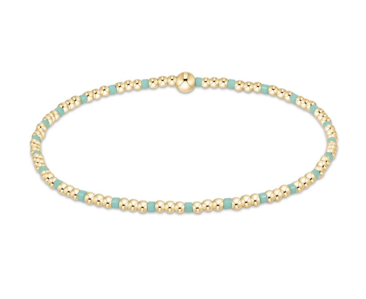 egirl Hope Sincerity Pattern 2mm Bead Bracelet - mint