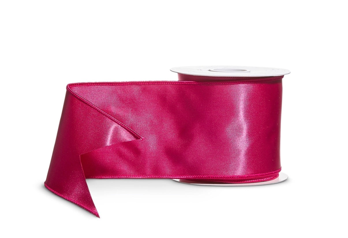 4" X 10 Yds Pink Satin Wired Ribbon