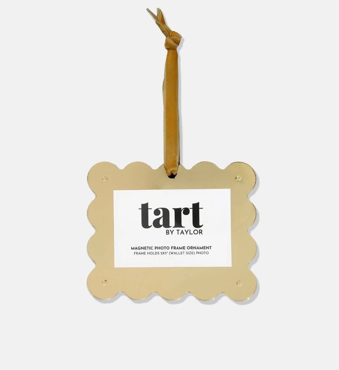 Scalloped Frame Ornament - Gold Chrome
