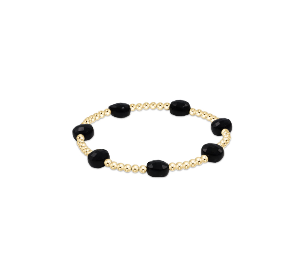 Admire Gold 3mm Bead Bracelet - Onyx