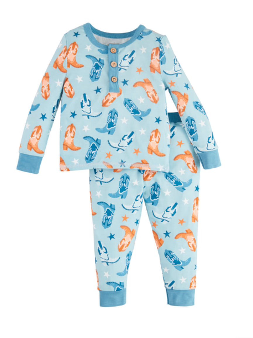 Blue Cowboy Pajama Set