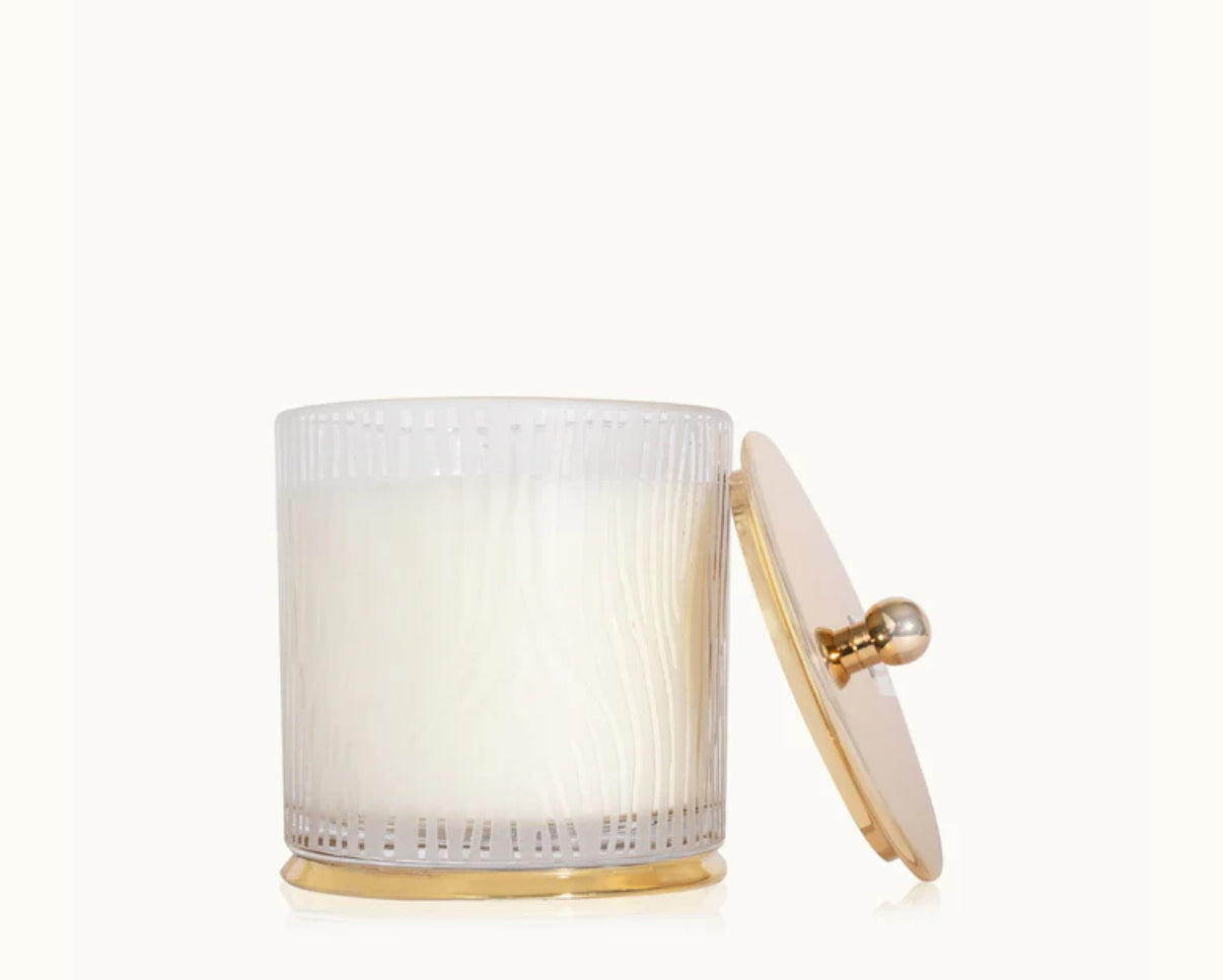 Frasier Fir Gilded Frosted Wood Grain Large Candle