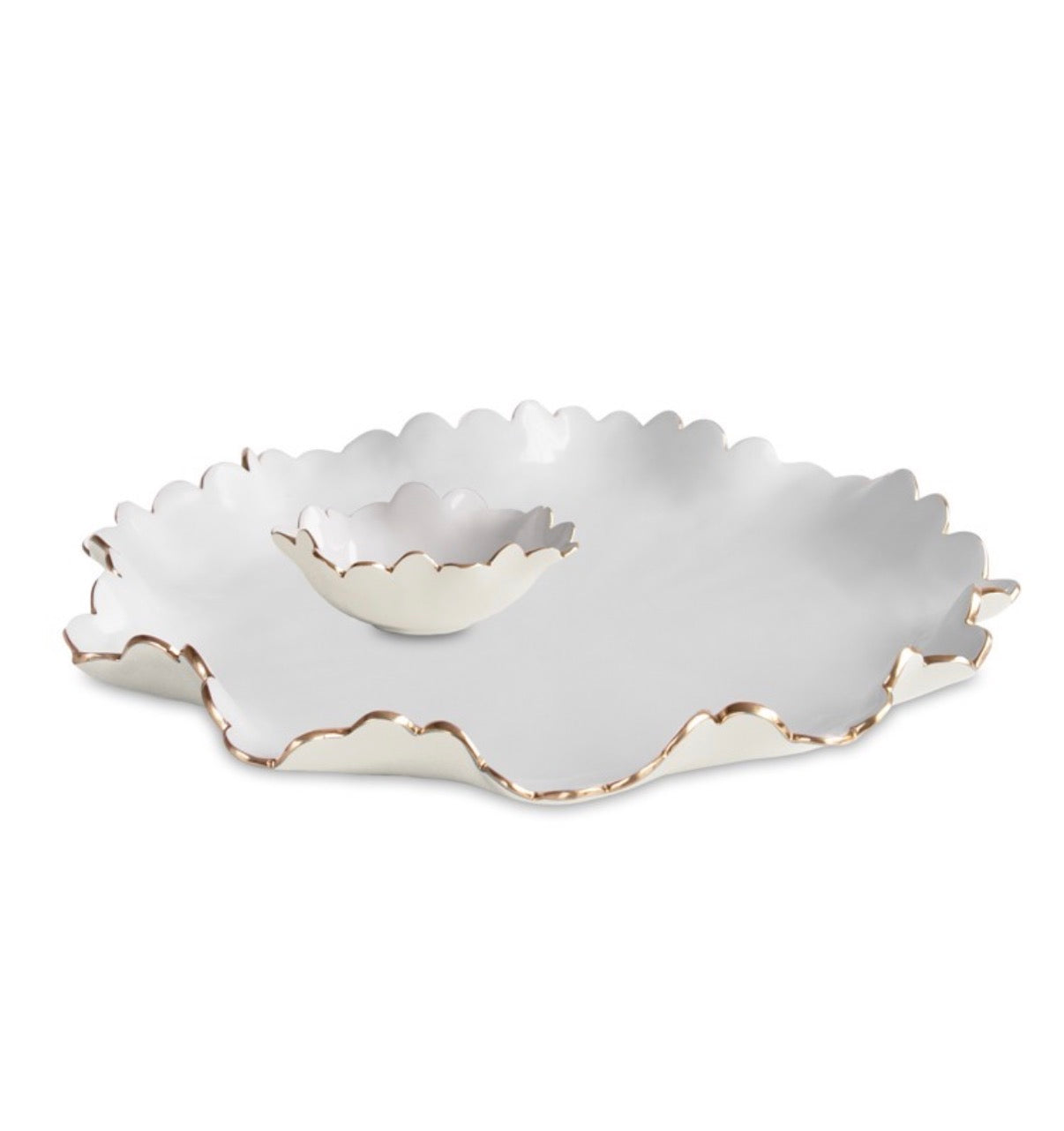 ENCANTO Colette Large Chip & Dip (Cream and White)