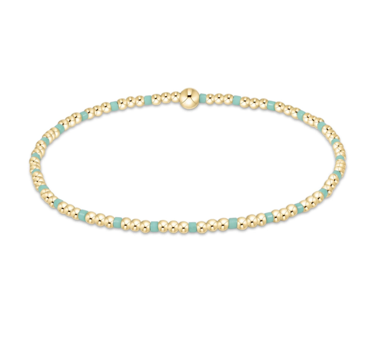 Hope Sincerity Pattern 2mm Bead Bracelet - mint