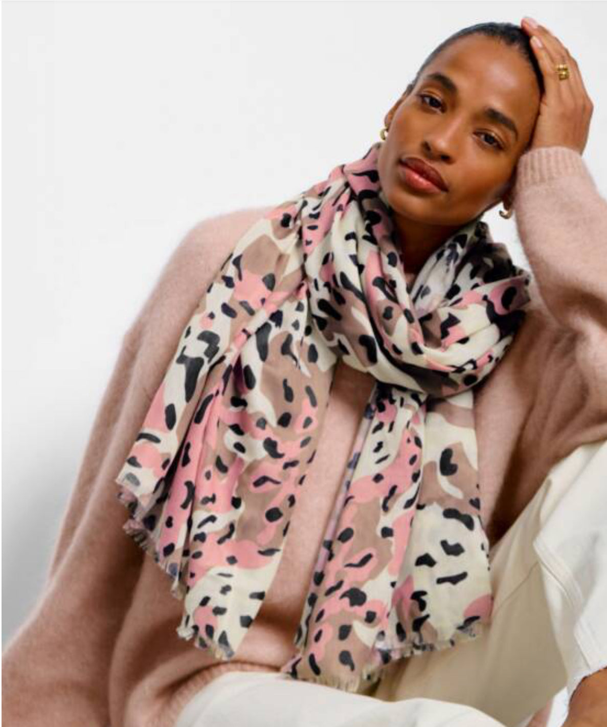 Blush Tortoiseshell Print Scarf