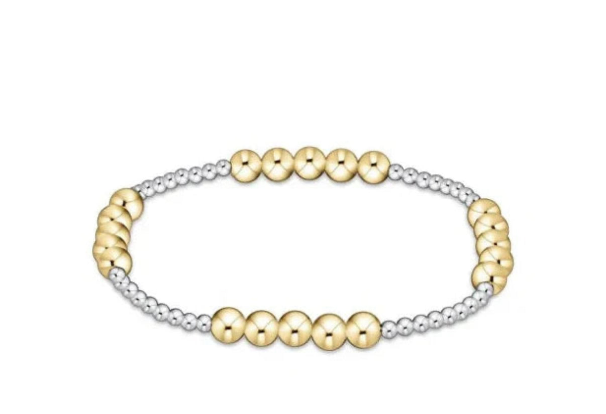 Classic Blissful 2mm Bead Bracelet - 4mm - Mixed Metal