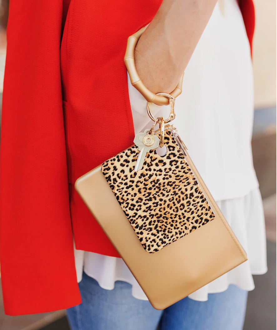 Silicone Big O® Key Ring - Gold Rush Bamboo