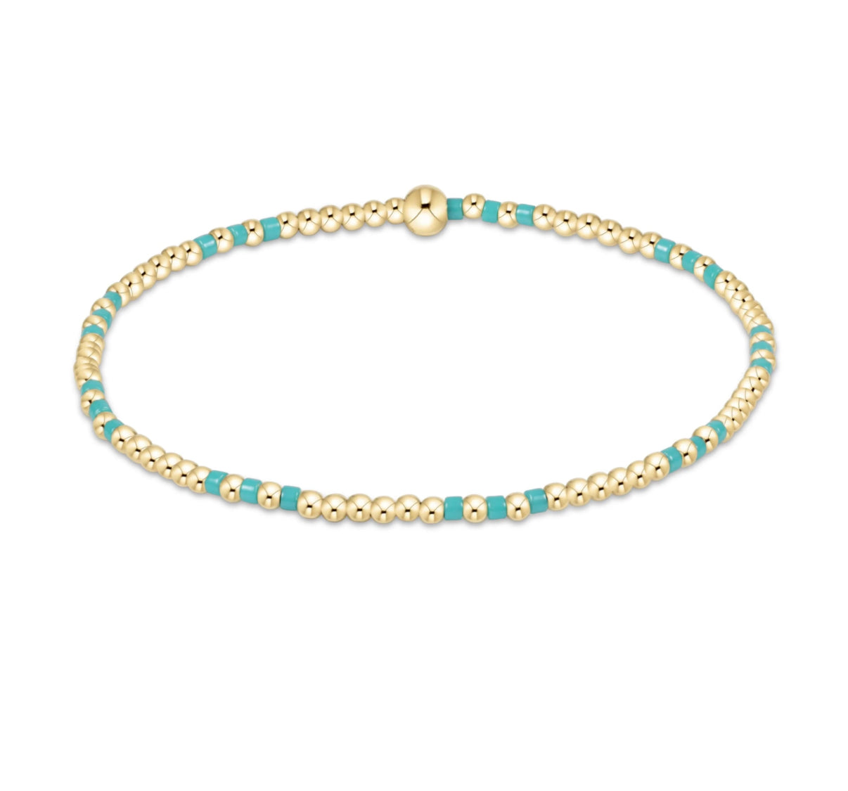 Hope Joy Pattern 2mm Bead Bracelet - turquoise