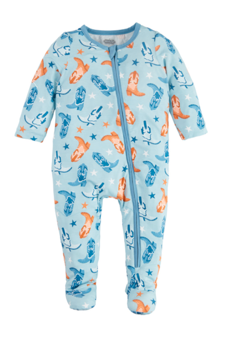 Blue Cowboy Footed Sleeper