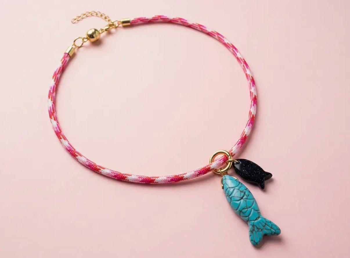 Blakely Pink Cord Necklace
