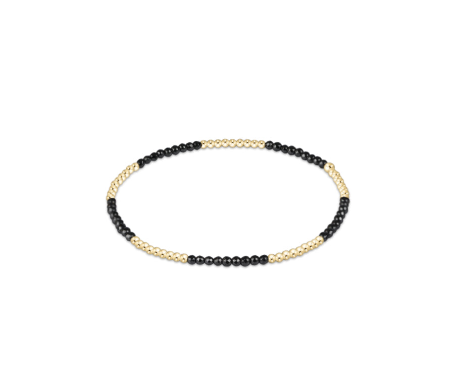 Blissful Pattern 2mm Bead Bracelet - Faceted Hematite