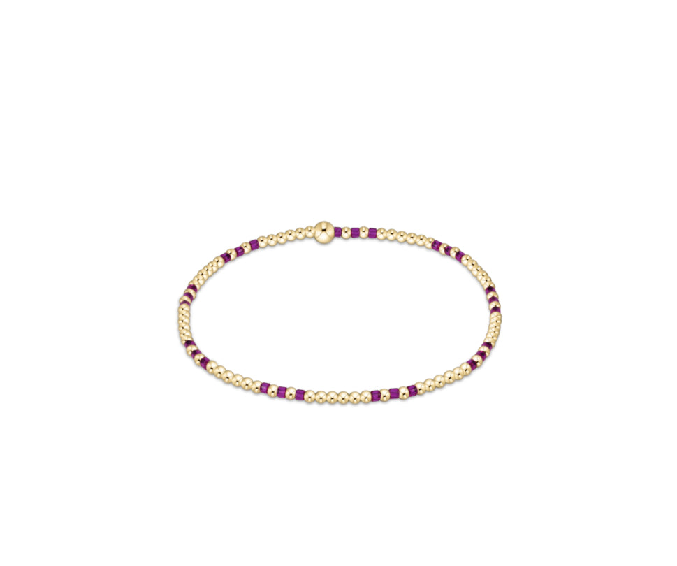 Hope Joy Pattern 2mm Bead Bracelet- Fuchsia