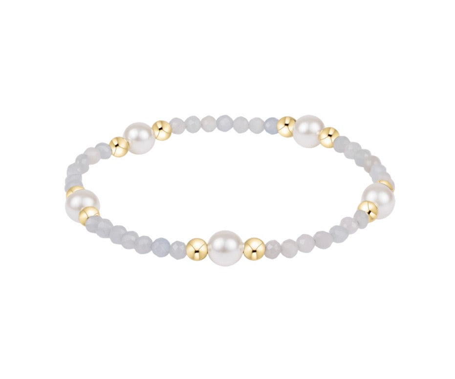 Extends Purpose Pearl 6mm Gem Bracelet - Aquamarine