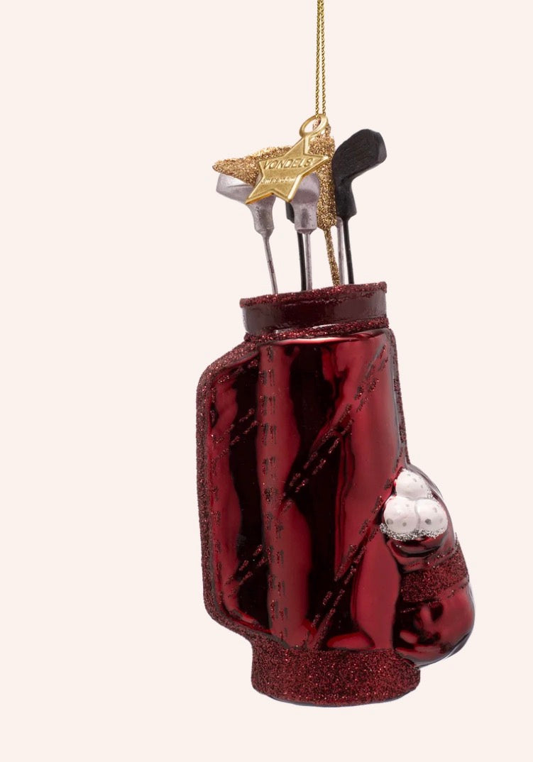 Burgundy Golf Bag Ornament