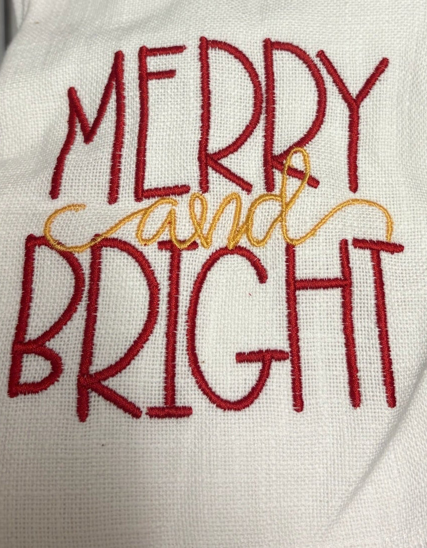 Merry & Bright Tea Towel
