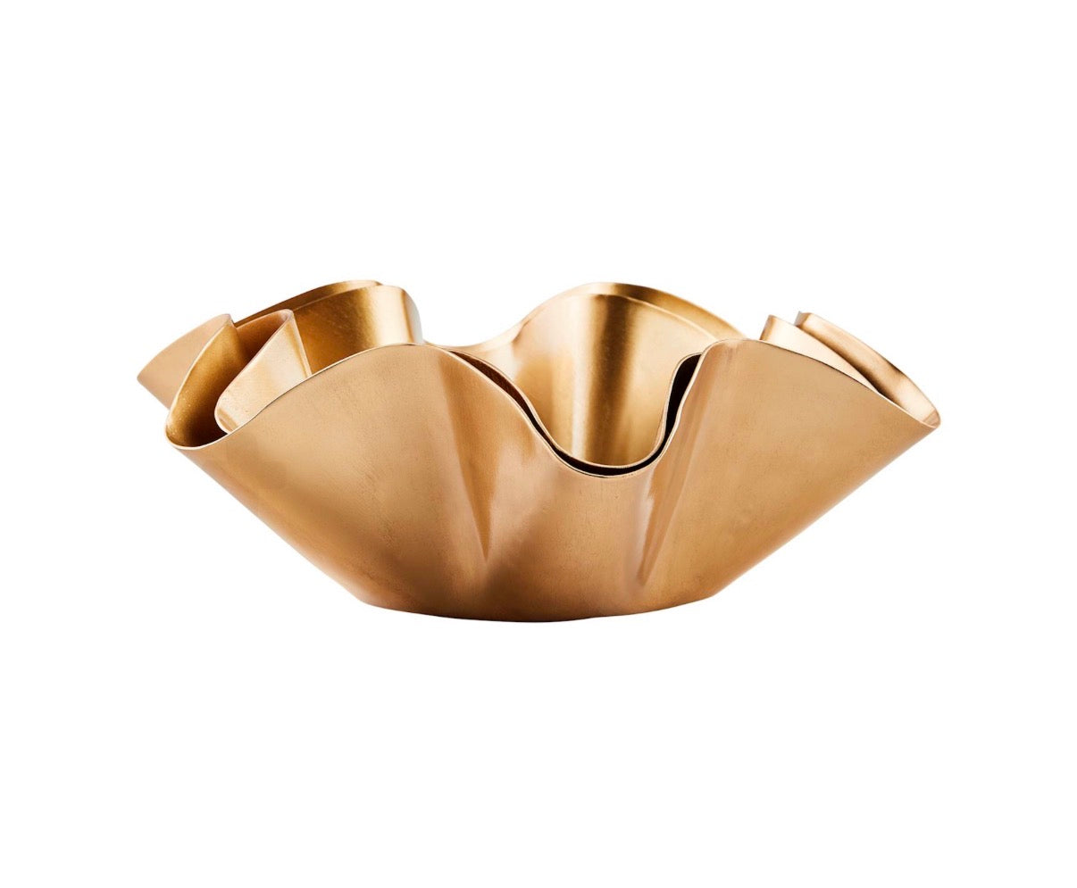 Gold Ruffle Brass Bowls