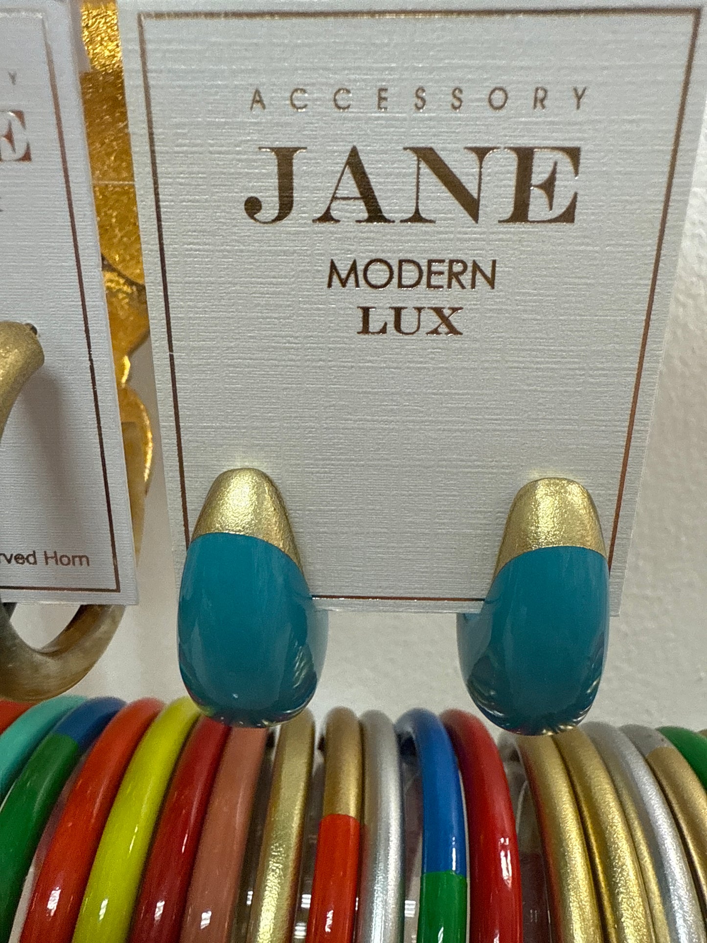 Teardrop Earrings - Turquoise and Gold