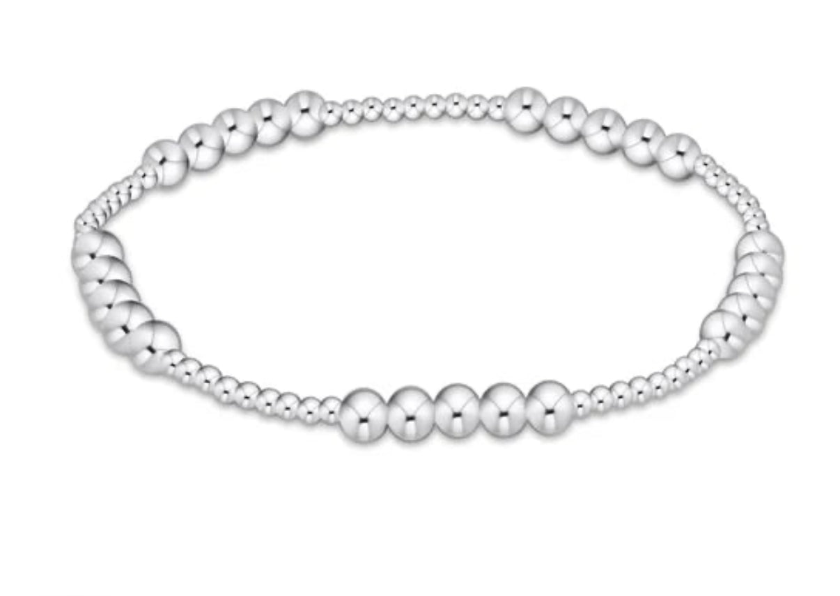 Classic Blissful Pattern 2mm Bead Bracelet- 4mm Sterling