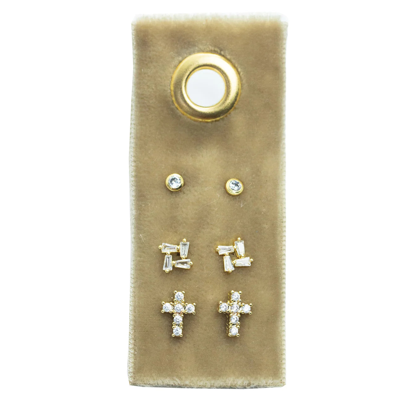 Set of 3 Earrings- Cross
