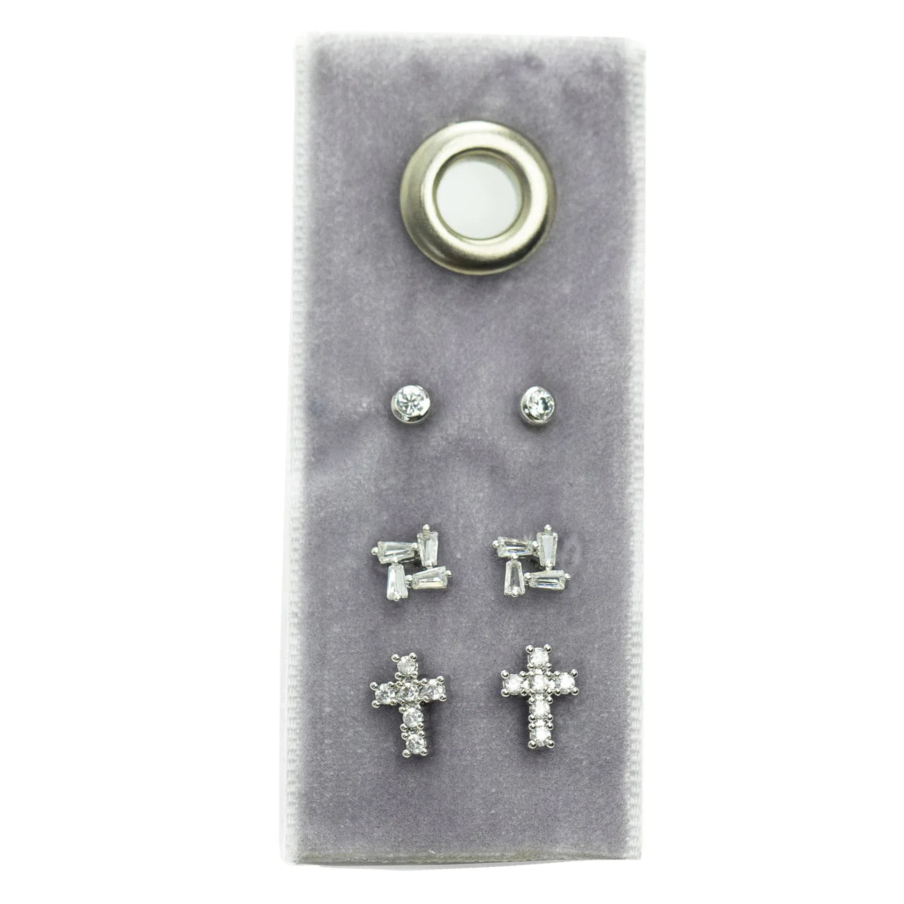 Set of 3 Earrings- Cross
