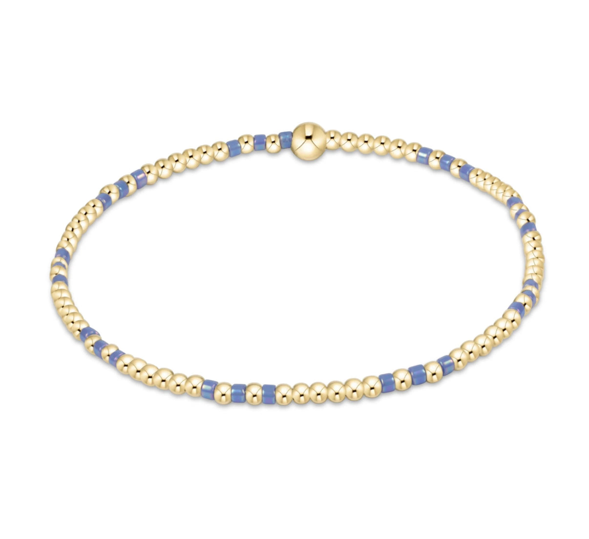 Hope Joy Pattern 2mm Bead Bracelet - bright blue