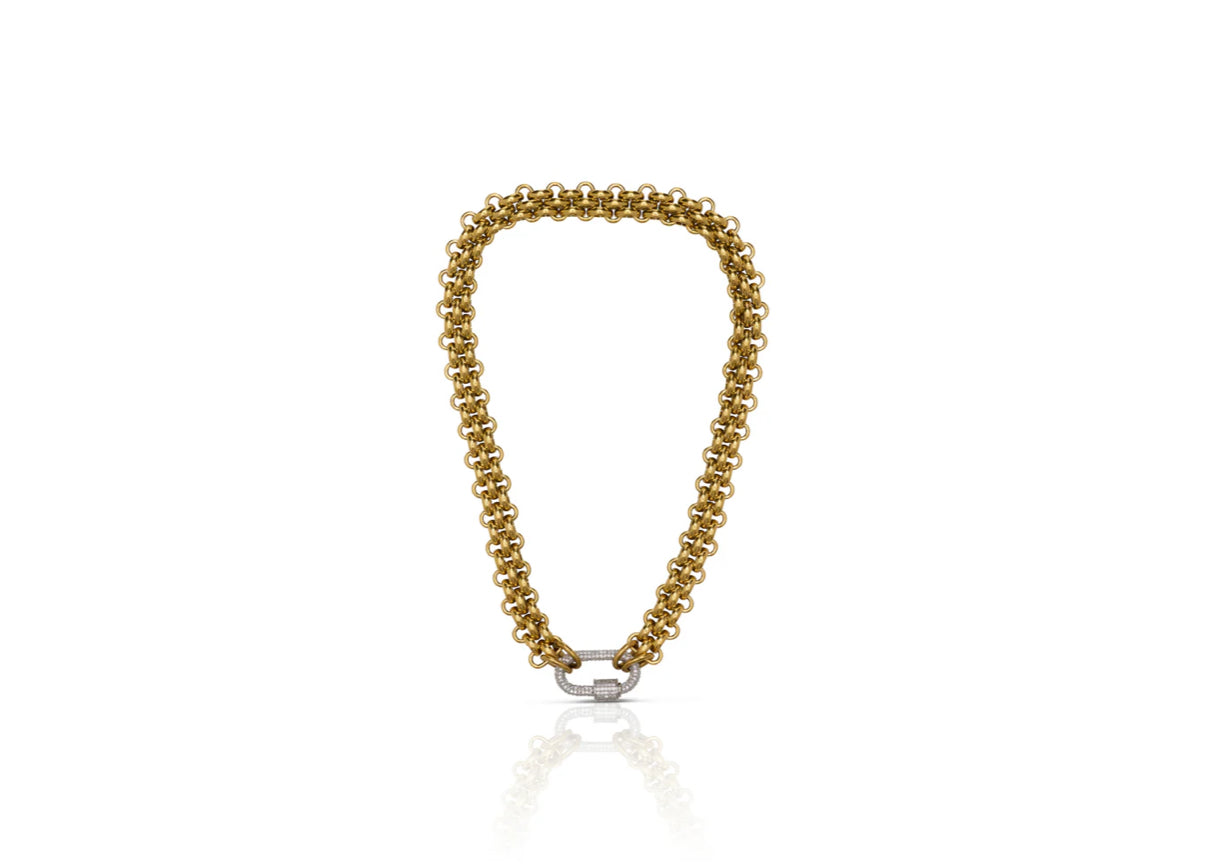 Pave Carabiner Necklace