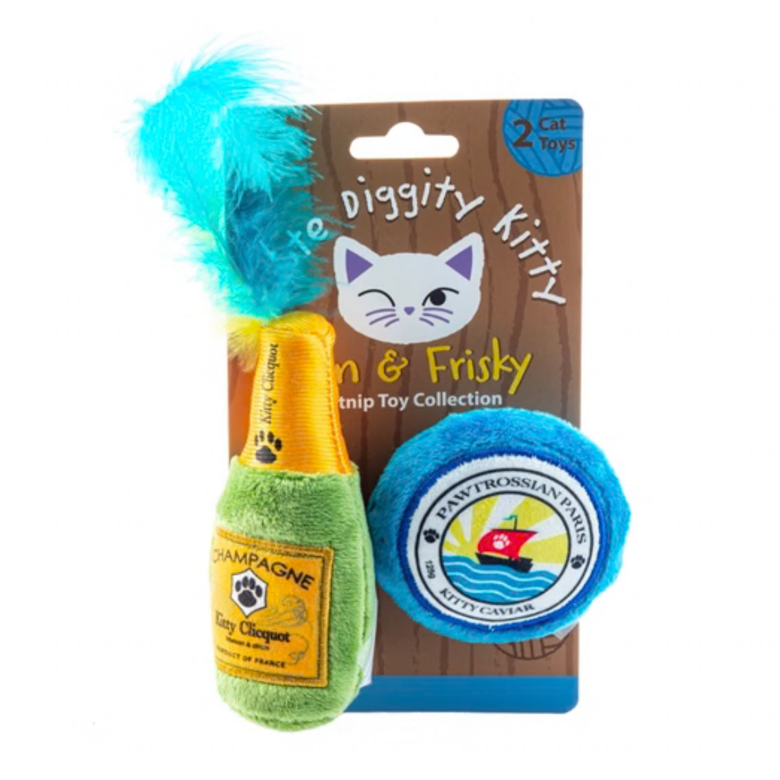 Kitty Clicquot (Bottle & Caviar) Catnip Toys